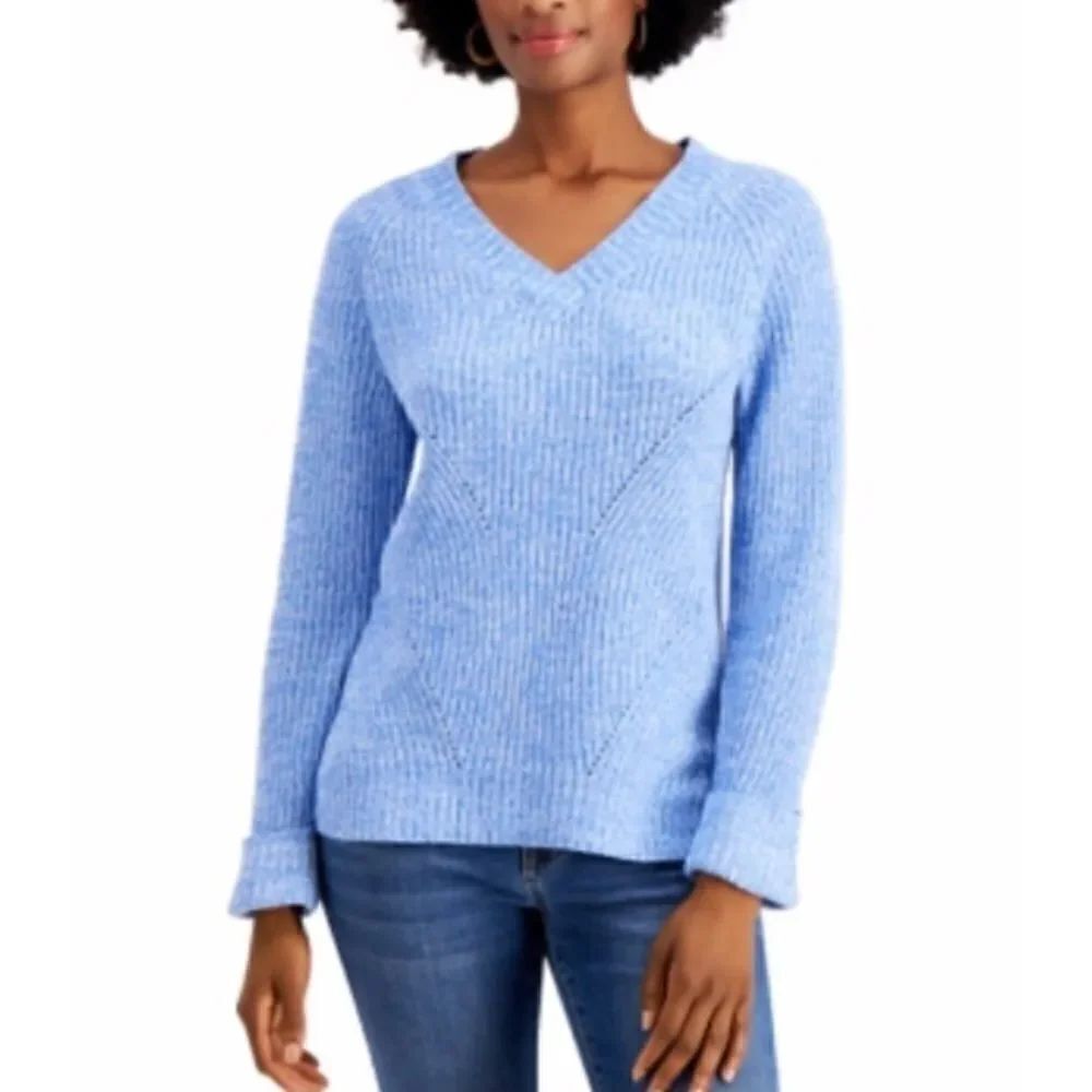 Style & Co. Marled Pointelle Sweater Size XS